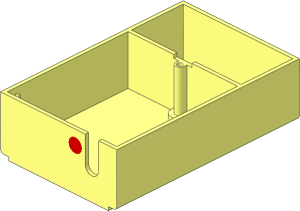 ~Electric  4.5V Battery Box  7 x 11 x  3 Type 1 Base with Red Dot Pattern