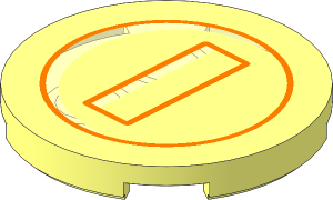 Tile  3 x  3 Round with Dark Orange Circle and Rectangle with Bright Light Orange Highlights Pattern