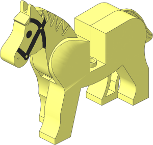 Animal Horse (Complete) with Black/Metallic Silver Pattern