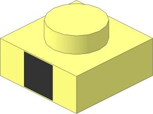 Plate  1 x  1 with Black Square Centered Pattern