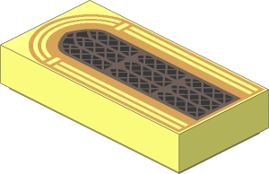 Tile  1 x  2 with Silver Arched Window with Dark Brown Lattice and Dark Tan Arches Pattern