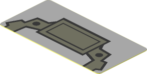 Sticker  0.8 x  1.7 with Dark Bluish Grey Panel with Two Hinged Arms