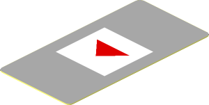 Sticker  1.7 x  0.8 with Red Arrow Down in White Square