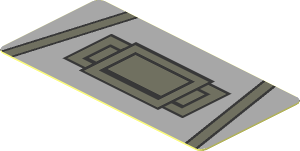 Sticker  0.8 x  1.7 with Dark Bluish Grey Panel and Two Dark Bluish Grey Stripes