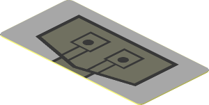 Sticker  0.8 x  1.7 with Dark Bluish Grey Panel and Two Black Rivets