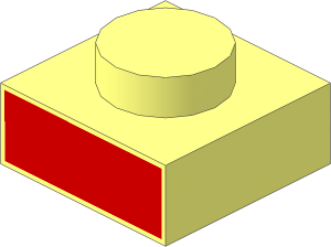 Plate  1 x  1 with Red Rectangle Pattern