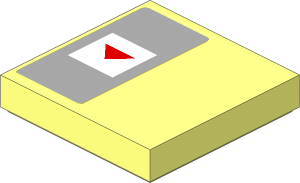 Tile  2 x  2 with Red Arrow Down in White Square Left Sticker