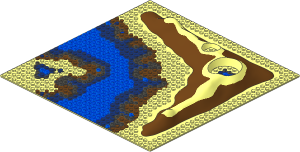 Baseplate 32 x 32 with Craters with Studs Underwater Pattern