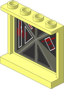 Panel  1 x  4 x  3 Reinforced with Red and White Signs on Screen Right Sticker