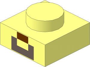 Plate  1 x  1 with Minecraft Micro Mob Steve Nose/Mouth Pattern