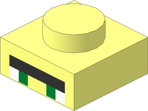 Plate  1 x  1 with Minecraft Micro Mob Villager Eyes Pattern