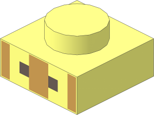 Plate  1 x  1 with Minecraft Micro Mob Villager Mouth Pattern