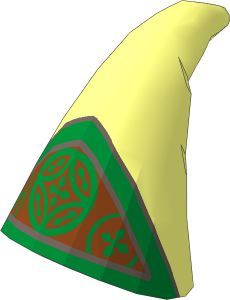 Minifig Hat Wizard without Brim with Copper Triangle and Gold Border and Ornate Circles Pattern