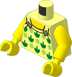 Minifig Torso with Arms and Hands with Halter Top with Green Apples and Lime Spots Pattern