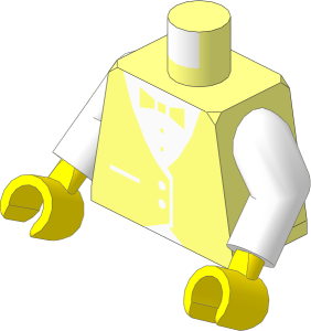 Minifig Torso with Arms and Hands with Waiter Pattern