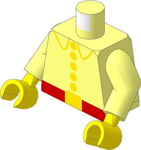 Minifig Torso with Arms and Hands with Fire Fighter Five Button Pattern