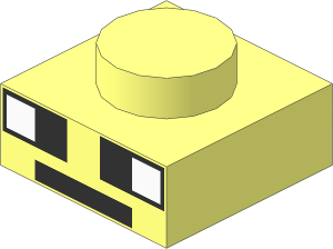 Plate  1 x  1 with Minecraft Face Pattern