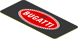 Sticker  0.8 x  1.8 with Red Bugatti Logo