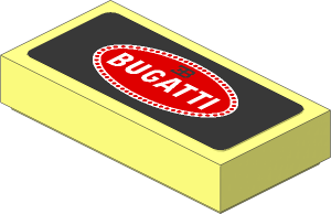Tile  1 x  2 with Red Bugatti Logo Sticker
