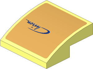 Slope Brick Curved  2 x  2 x  0.667 with Bugatti Chiron Sticker #4 with Chiron Logo
