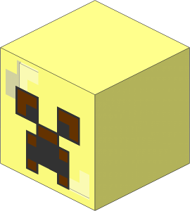 Minifig Head Cuboid with Minecraft Exploding Creeper Pattern