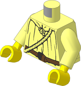 Minifig Torso with Arms and Hands with LOTR Cloak, Rope and Belt Pattern