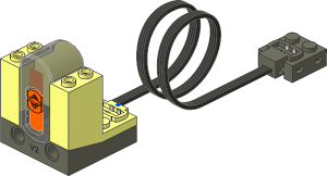 Electric Power Functions IR Receiver with Black Coiled Cable and "V2" Pattern