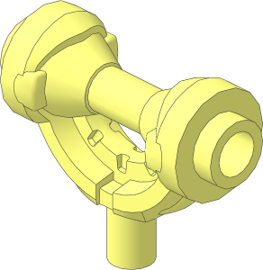 Minifig Weapon Hilt with Curved Guard and Bar with Hourglass Handle