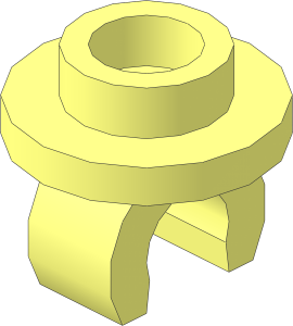 Plate  1 x  1 Round with Hollow Stud and Underside Clip