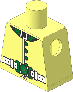 Minifig Torso with Royal Guard Uniform, Gold Buttons and White Belt Pattern