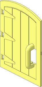 Duplo Door  1 x  4  x  4 Wooden with Handle and Rounded Top