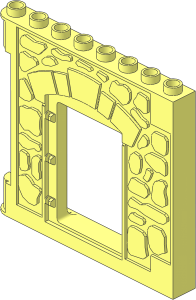 Duplo Building Wall  1 x  8 x  6 Hinge on Left with Door Opening - Castle