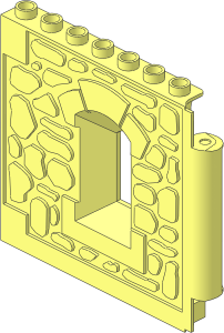 Duplo Building Wall  1 x  8 x  6 Hinge on Right with Castle Window