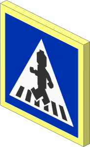 Roadsign Clip-on  2 x  2 Square with Crosswalk Sticker