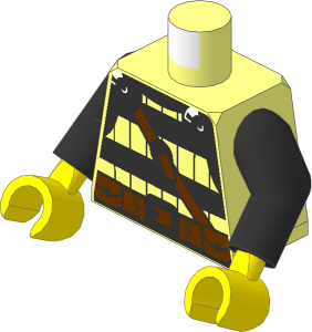 Minifig Torso with Arms and Hands with Viking Armour, Silver Chestplate, Reddish Brown Belt and Shoulder Strap Pattern