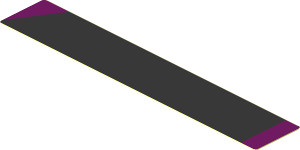 Sticker  0.9 x  4.8 with Black Stripe on Dark Azure Background Left