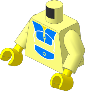 Minifig Torso with Arms and Hands with Light Blue Jogging Suit Pattern