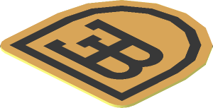 Sticker  0.8 x  0.8 Halfround with Silver Bugatti "EB" Logo