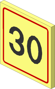 Roadsign Clip-on  2 x  2 Square with Speed Limit "30" Pattern