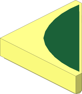 Tile  2 x  2 Triangular with Dark Green Curve Pattern