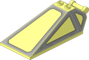 Windscreen  8 x  4 x  2 with Handle and  2 Studs with Light Bluish Grey Cockpit Pattern
