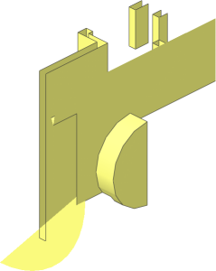 ~Duplo Plate  1 x  2 with Overhang - Half