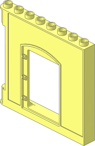 Duplo Building Wall  1 x  8 x  6 Hinge on Left with Door Opening