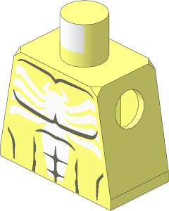 Minifig Torso with White Spider and Grey Details Pattern