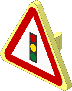 ~Roadsign Clip-on  2.2 x  2.667 Triangular with Traffic Light Sticker (Obsolete)