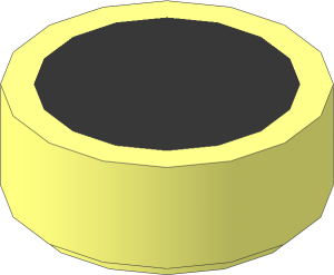 Tile  1 x  1 Round with Black Disc (16 LDU Diameter) Pattern