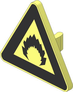 ~Roadsign Clip-on  2.2 x  2.667 Triangular with Fire Pattern (Obsolete)