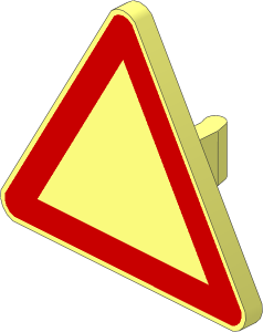 ~Roadsign Clip-on  2.2 x  2.667 Triangular with Warning Pattern (Obsolete)
