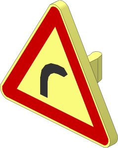 ~Roadsign Clip-on  2.2 x  2.667 Triangular with Bend Pattern (Obsolete)