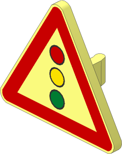~Roadsign Clip-on  2.2 x  2.667 Triangular with Traffic Light Pattern (Obsolete)